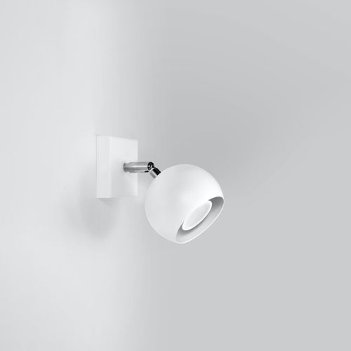 Applique Oculare acier blanc, vue de profil de la rotule chromée