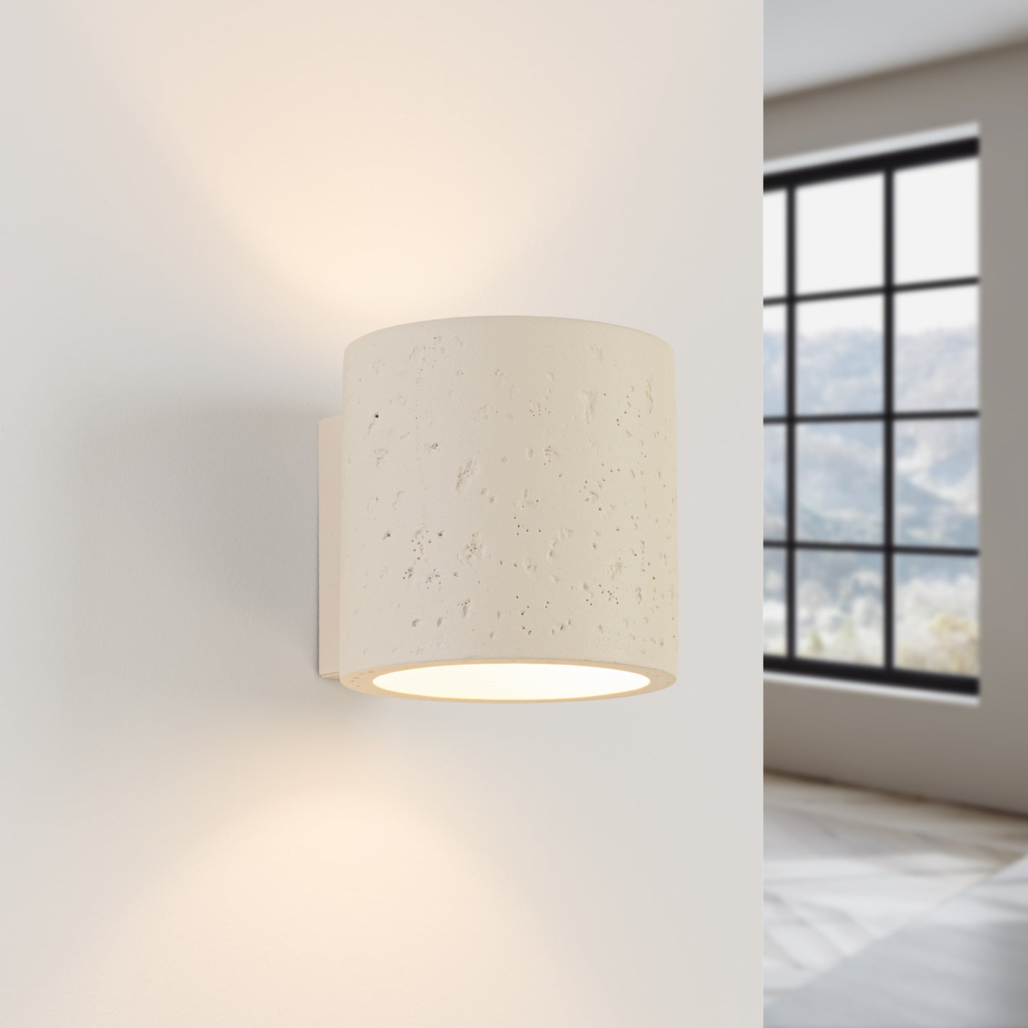 Applique Orbis béton beige G9, en éclairage
