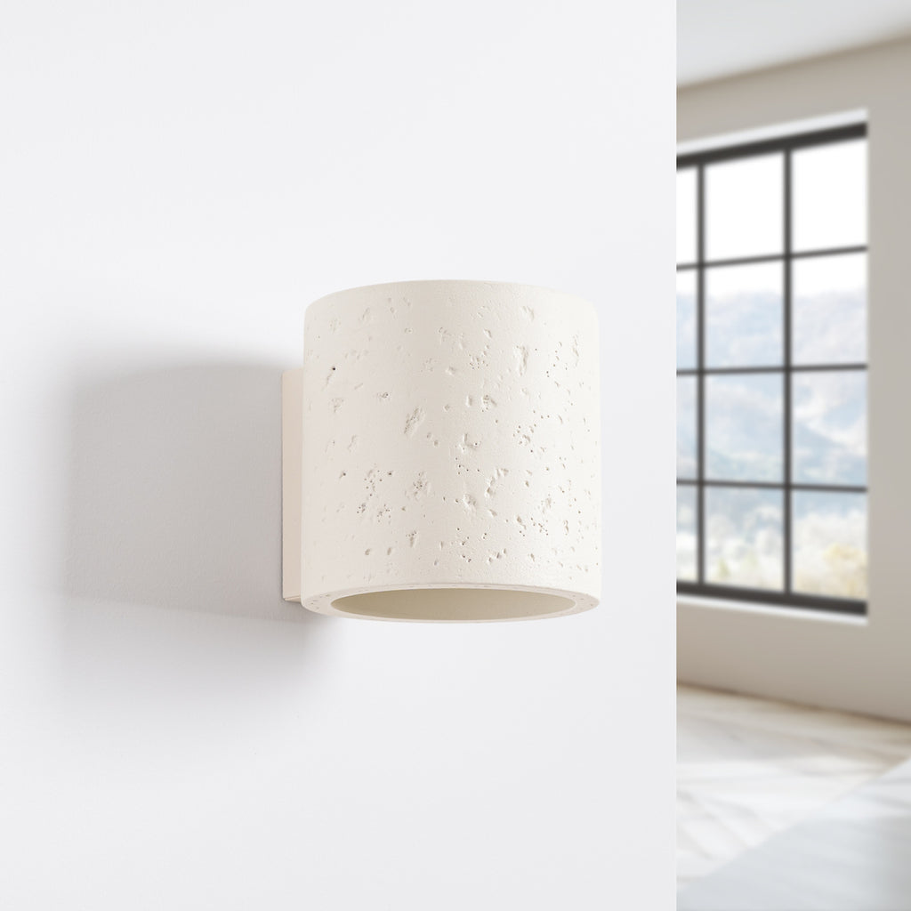 Applique Orbis béton beige G9, vue de profil