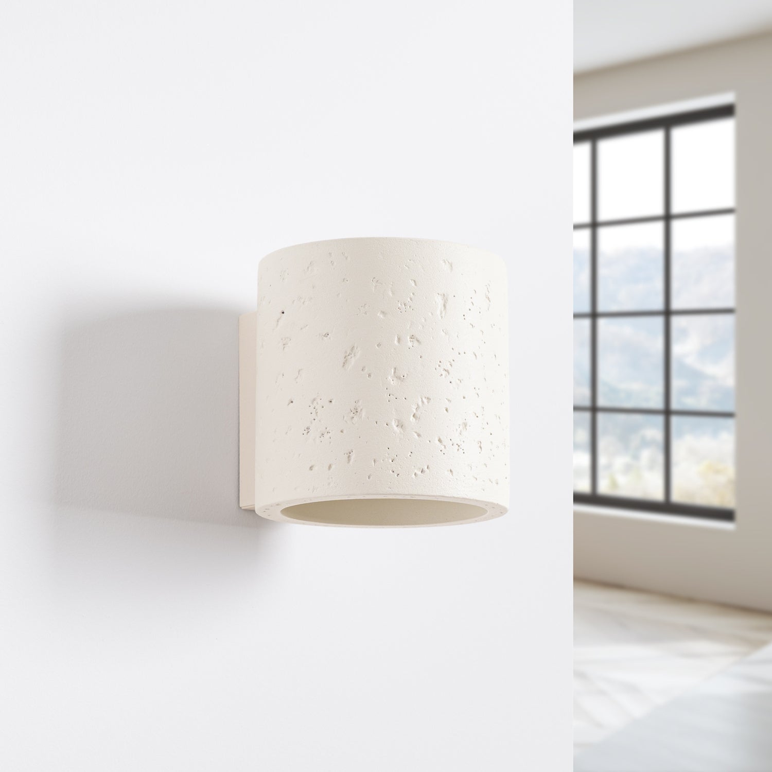 Applique Orbis béton beige G9, vue de profil