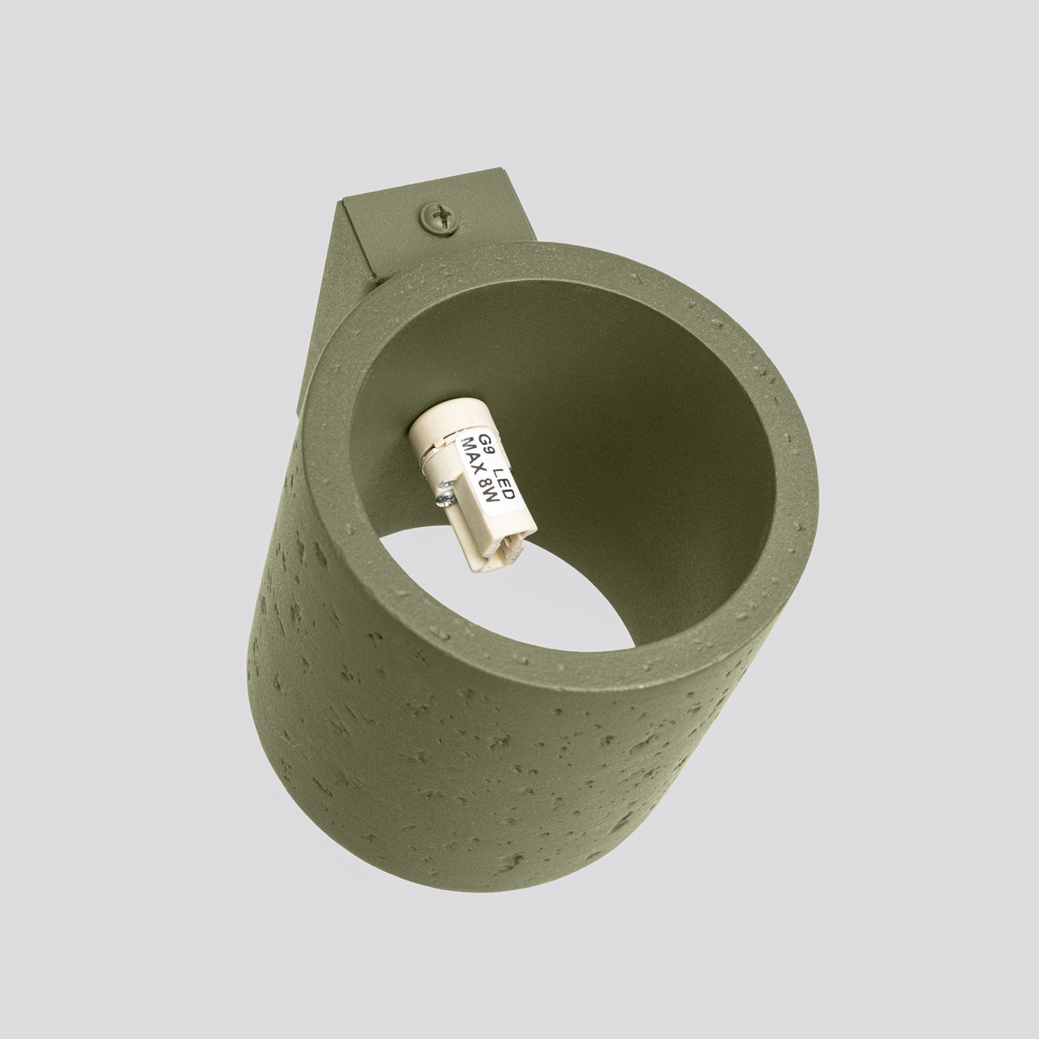 Applique Orbis béton vert olive G9, gros plan