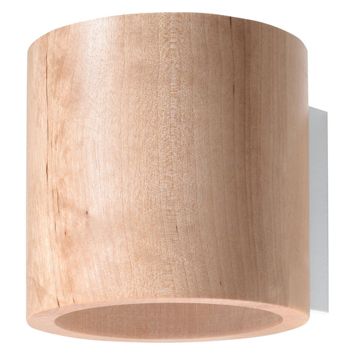 Applique Orbis, un cylindre en bois naturel