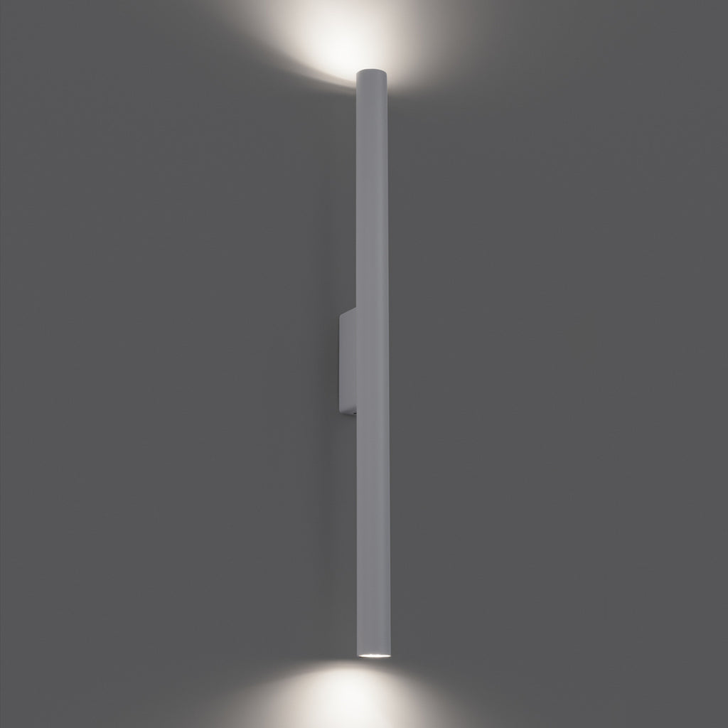 Applique Pastelo 2 tube fin blanc G9 allumée, faisceau vers le haut et le bas