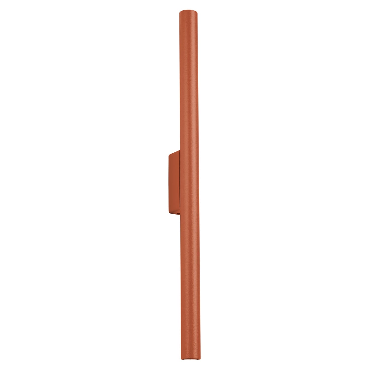 Applique Pastelo 2 tube fin rouge ocre G9, fin tube effilé en acier laqué