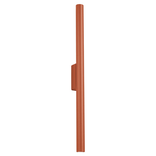 Applique Pastelo 2 tube fin rouge ocre G9, fin tube effilé en acier laqué