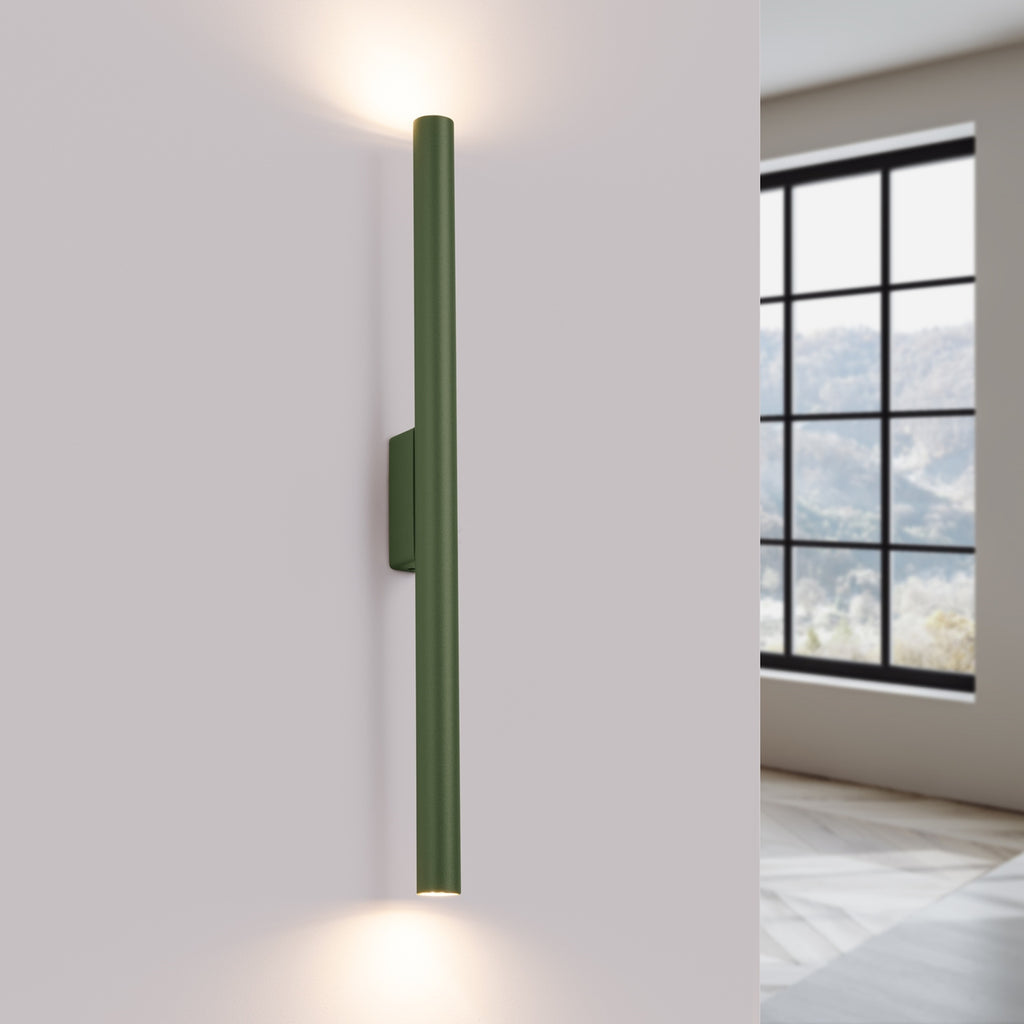 Applique Pastelo 2 tube fin vert olive G9 allumé