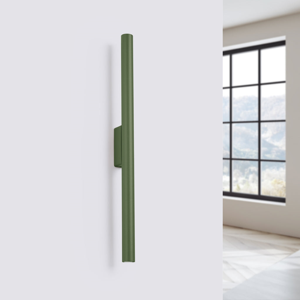 Applique Pastelo 2 tube fin vert olive G9 de profil
