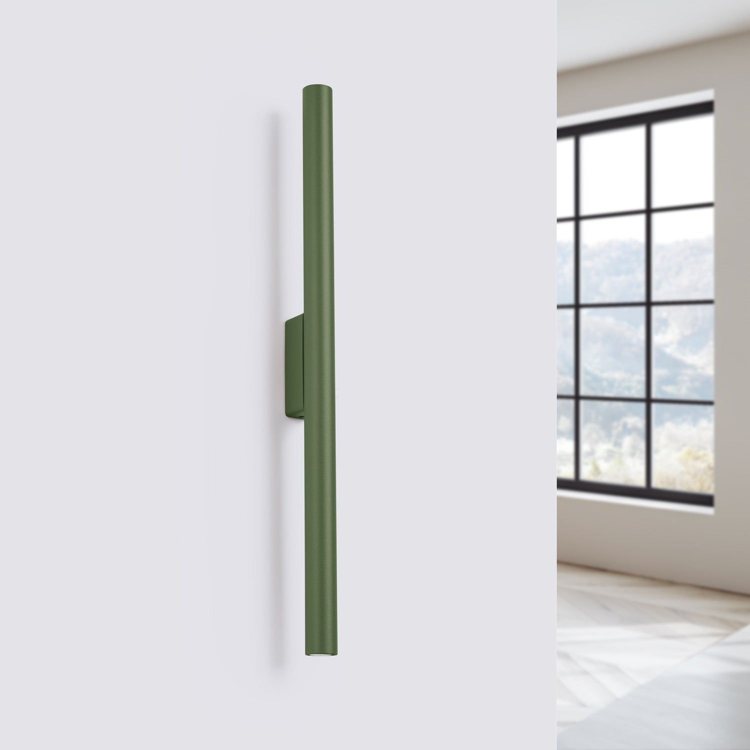 Applique Pastelo 2 tube fin vert olive G9 de profil