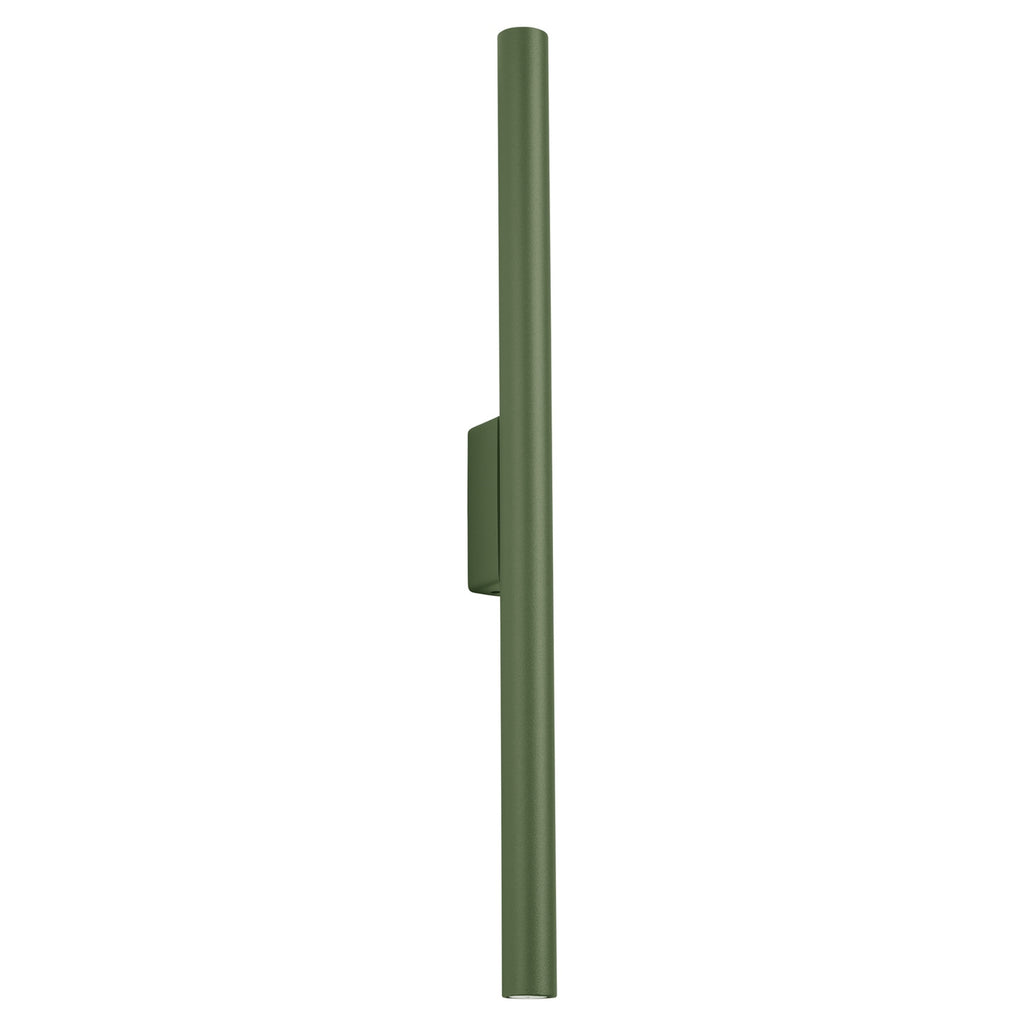 Applique Pastelo 2 tube fin vert olive G9, fin tube effilé en acier laqué