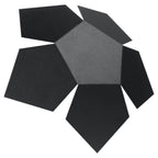 Applique Penta acier noir, rosace de pentagones, vue de face