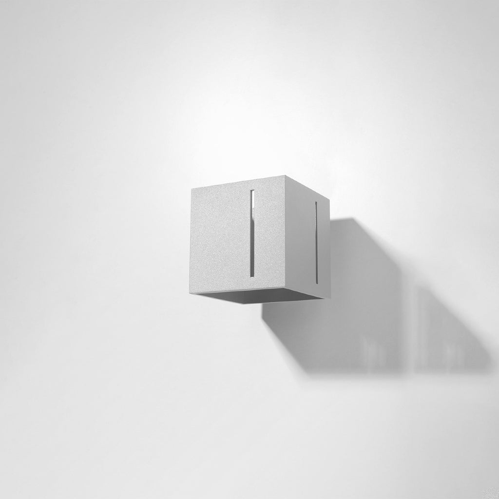 Applique Pixar gris, vue de profil du cube