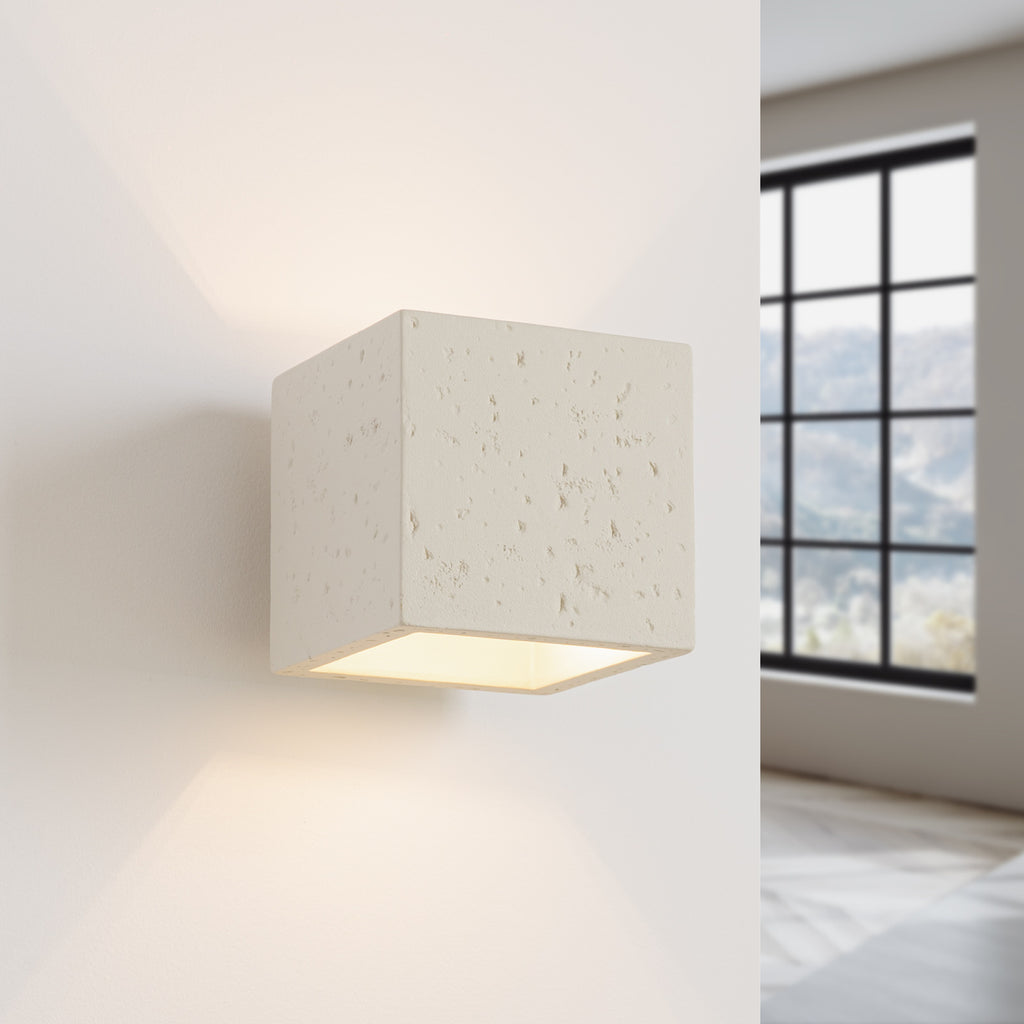 Applique Quad béton beige G9, en éclairage
