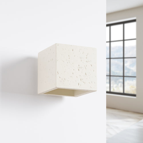 Applique Quad béton beige G9, vue de profil
