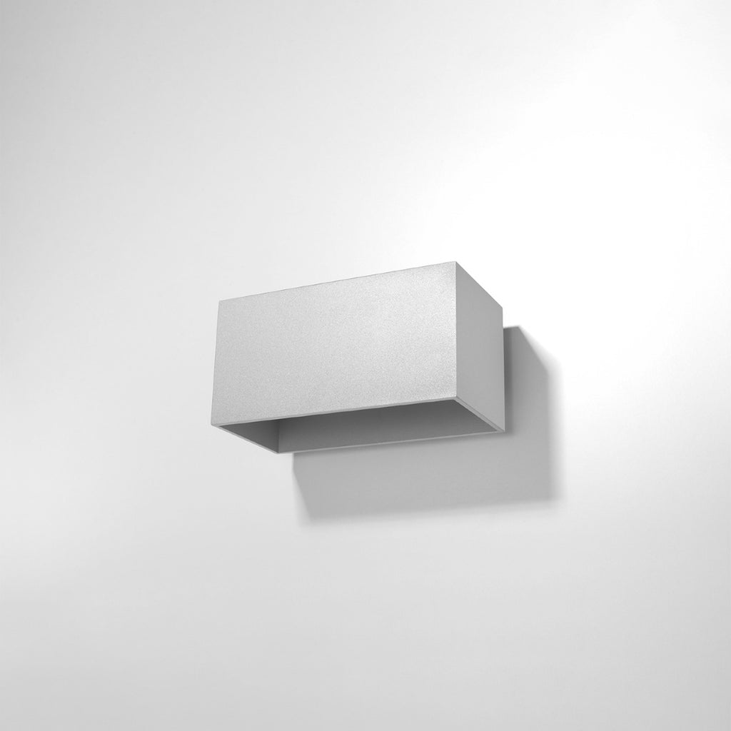 Applique Quad Maxi aluminium gris G9, vue de profil