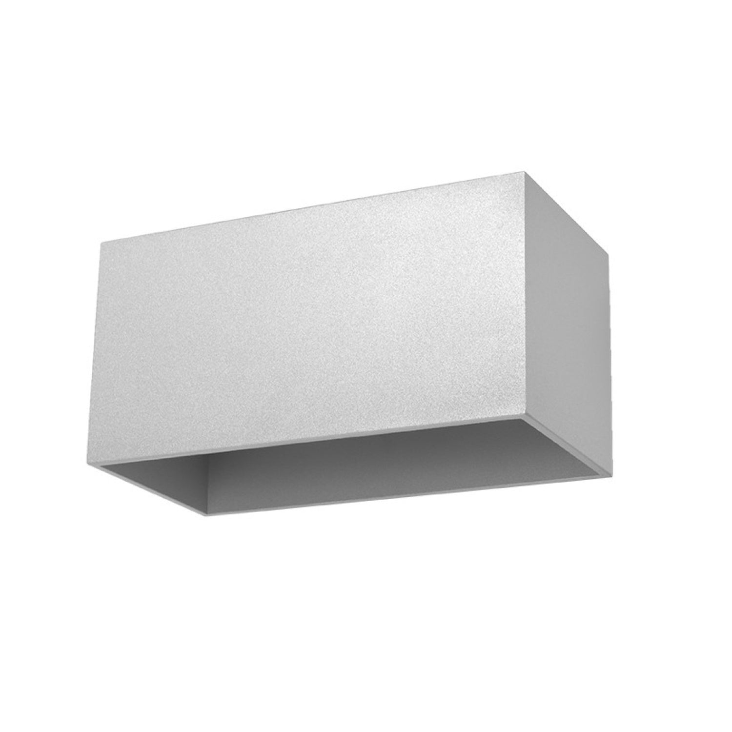 Applique Quad Maxi, un grand caisson rectangulaire en aluminium gris