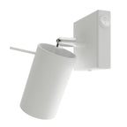 Applique Ring acier blanc, spot orientable sur bras articulé et interrupteur intégré