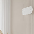 Applique Saccon acier blanc, double halo sur le mur