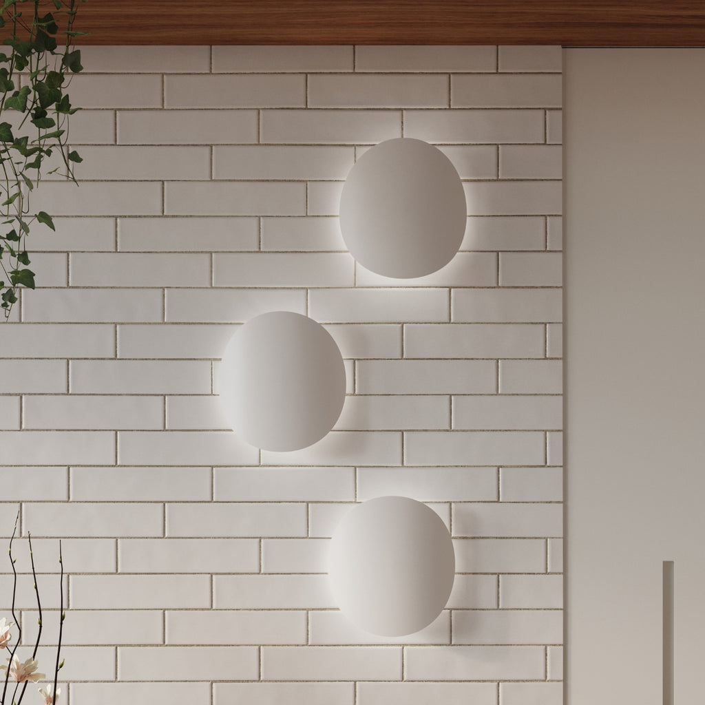 Applique Senses acier blanc, ambiance et halo indirect