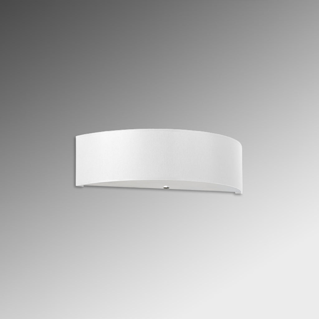 Applique Skala en tissu blanc, vue de trois quarts montrant la forme ouverte