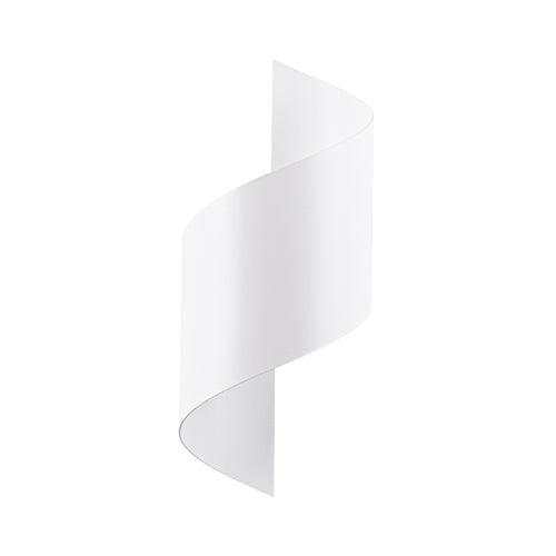 Applique Talassa acier blanc G9, ruban d'acier laqué blanc enroulé en spirale