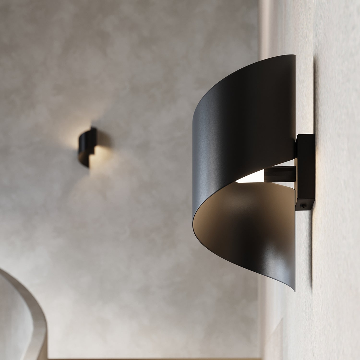 Applique Talassa acier noir G9, ambiance design