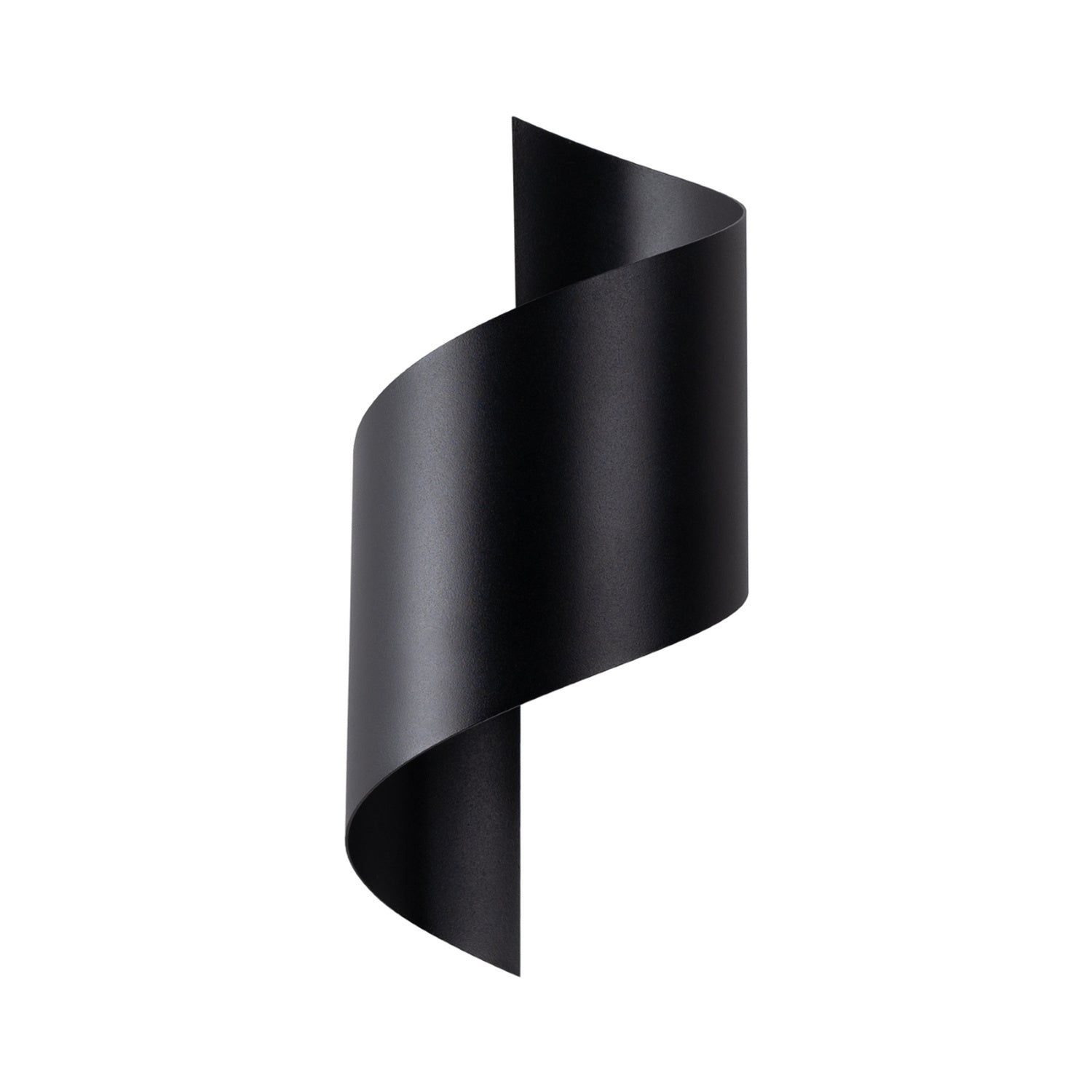 Applique Talassa acier noir G9, ruban d'acier laqué noir enroulé en spirale