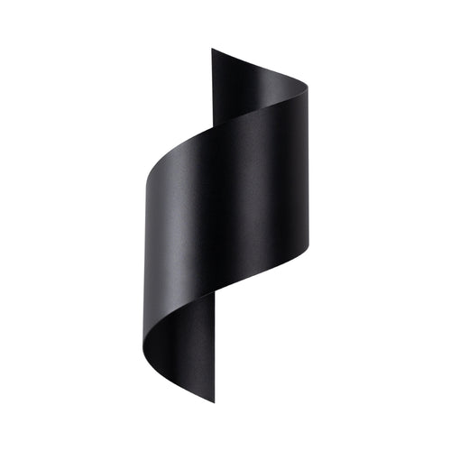 Applique Talassa acier noir G9, ruban d'acier laqué noir enroulé en spirale