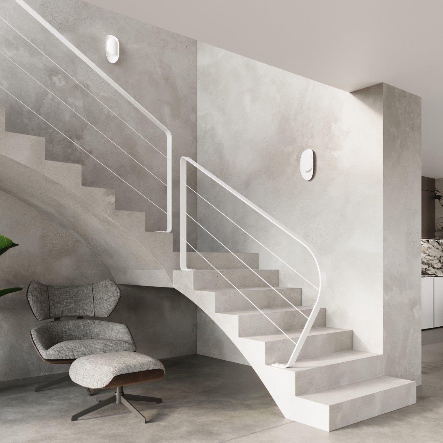 Applique Tear acier blanc dans un intérieur