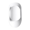 Applique Tear acier blanc, capsule ovale en acier blanc