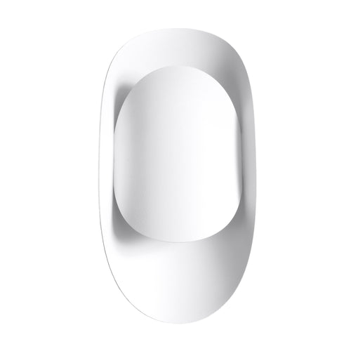 Applique Tear acier blanc, capsule ovale en acier blanc