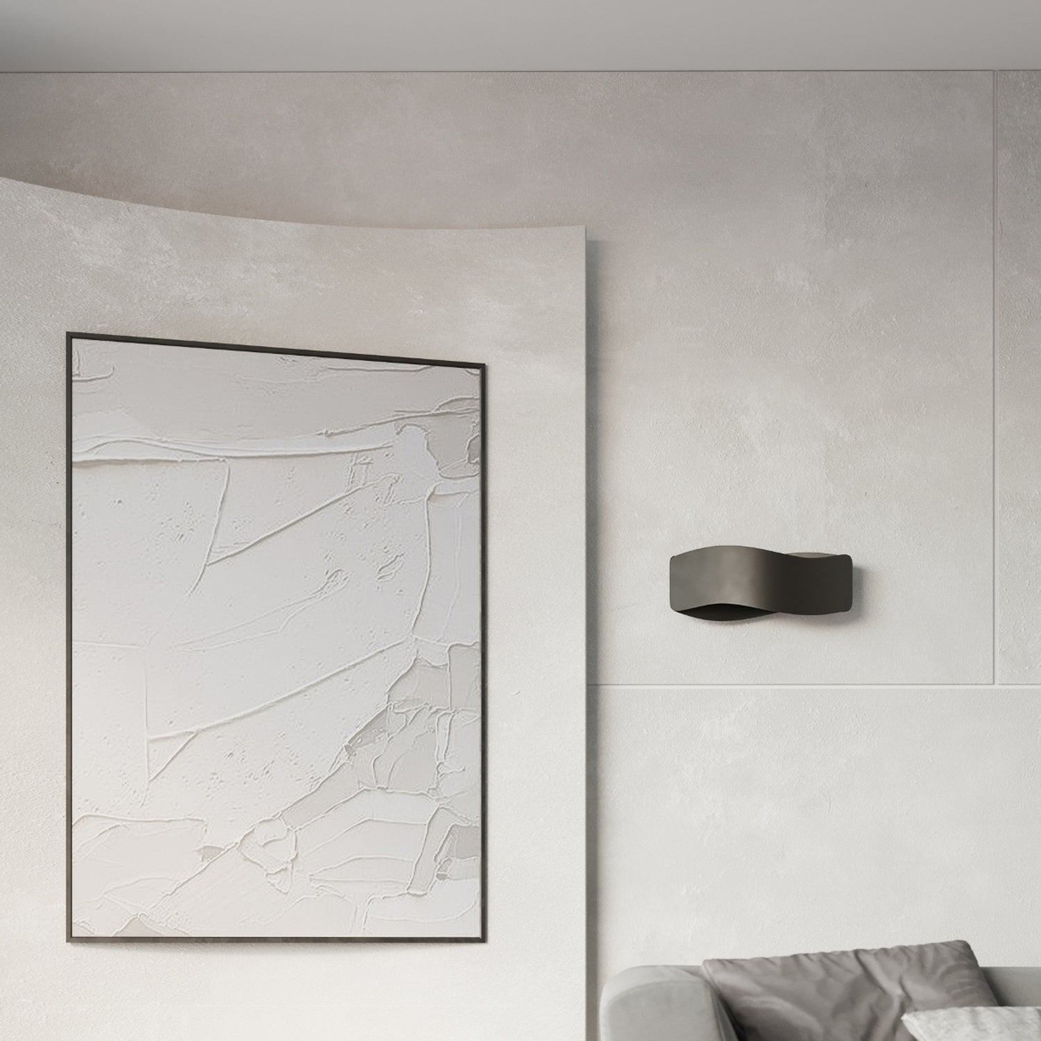 Applique Tila 30 acier noir en ambiance