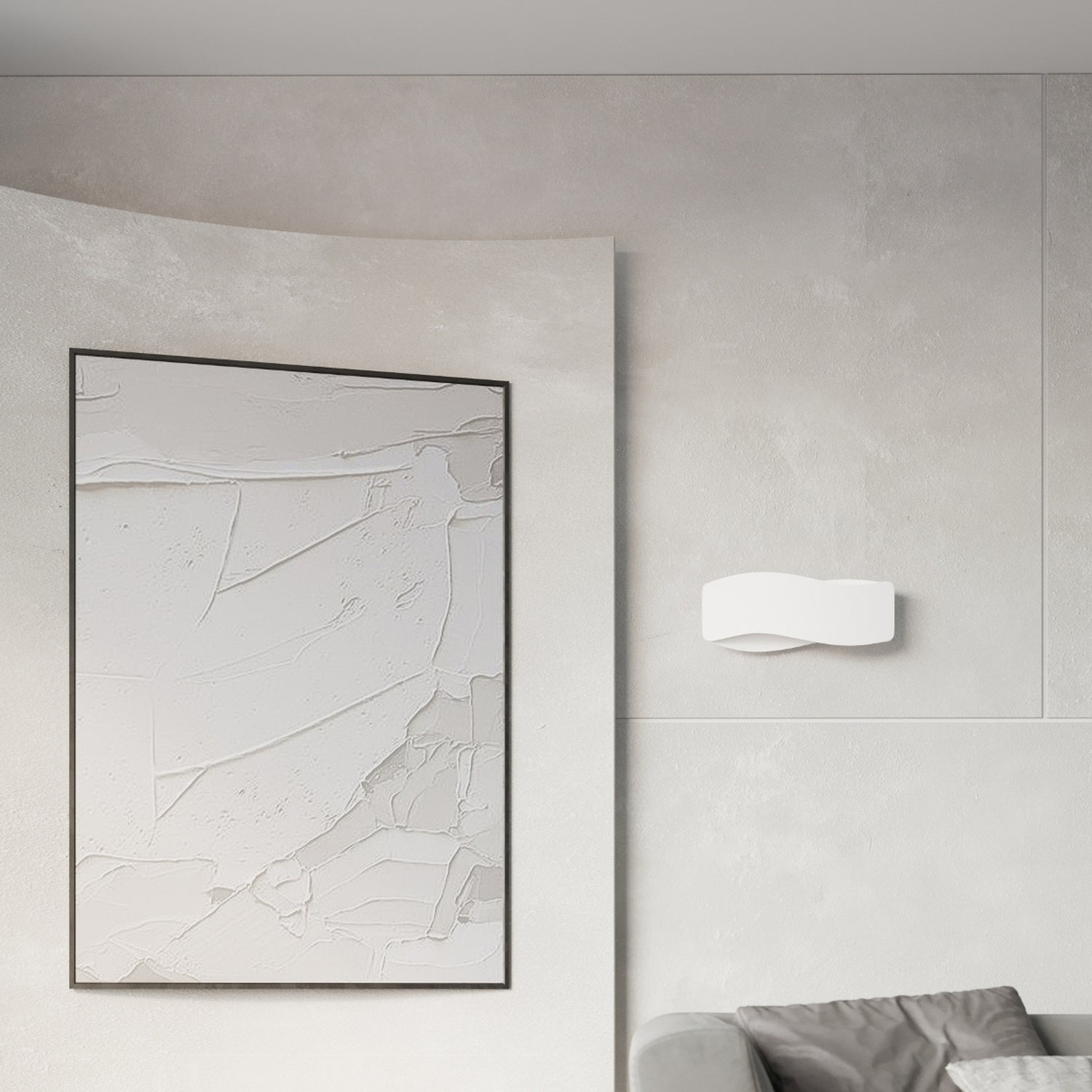Applique Tila 40 acier blanc en ambiance