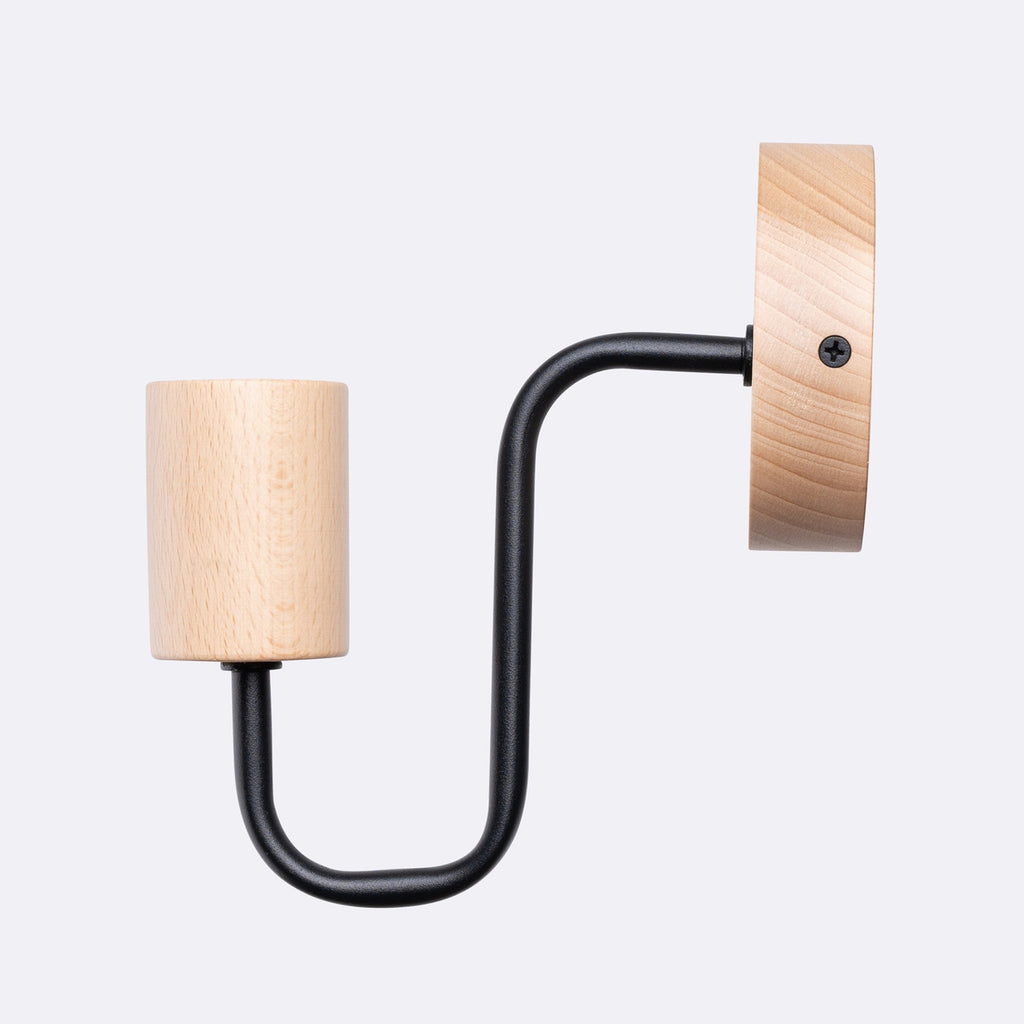 Applique Timbo bois et métal noire E27, détail
