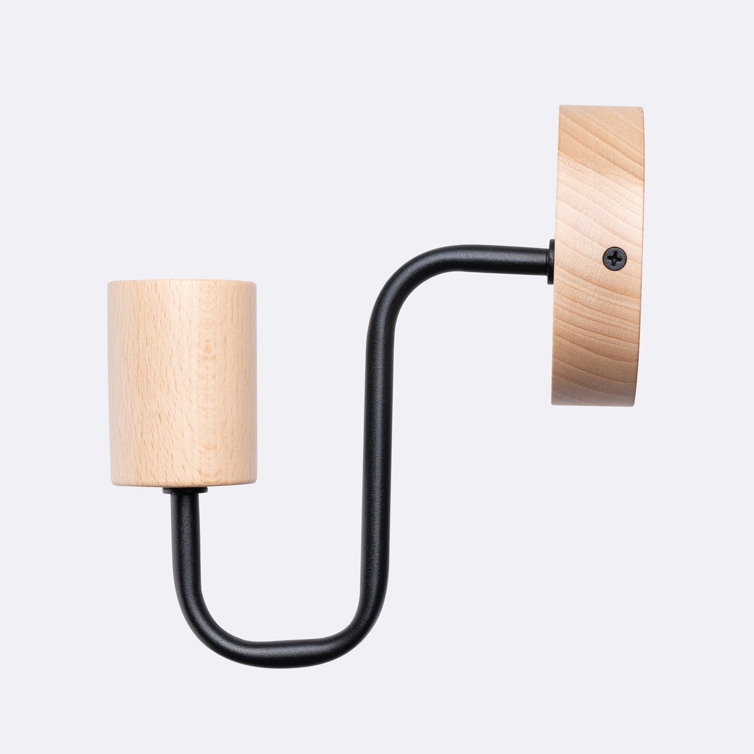Applique Timbo bois et métal noire E27, détail