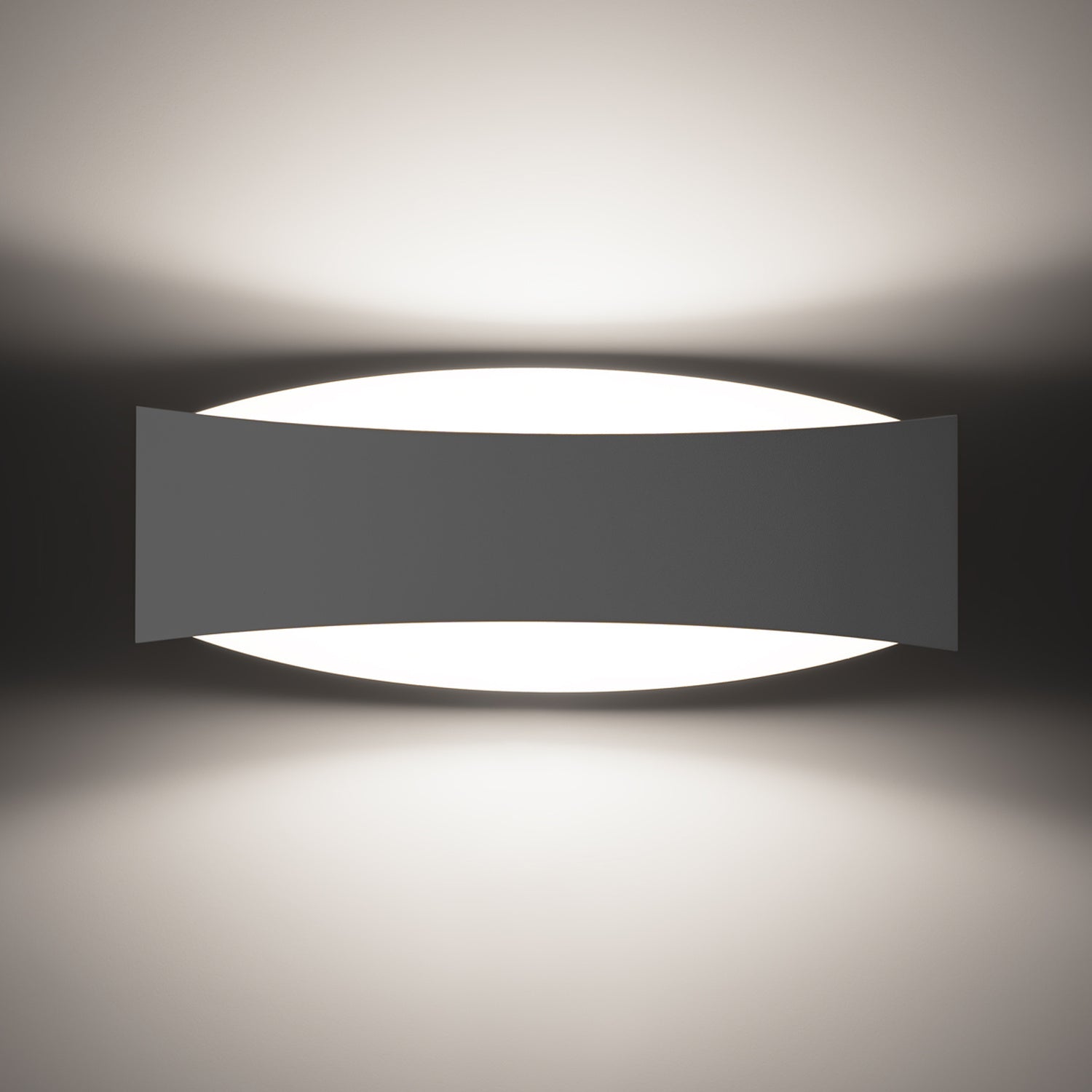 Applique Toni acier blanc G9 allumée, double halo vers le haut et le bas