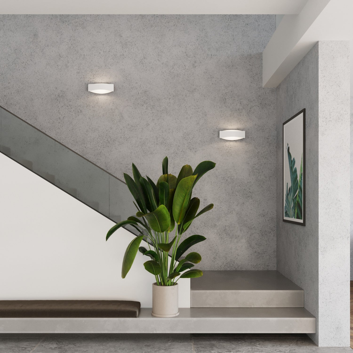 Applique Toni acier blanc G9, ambiance contemporaine