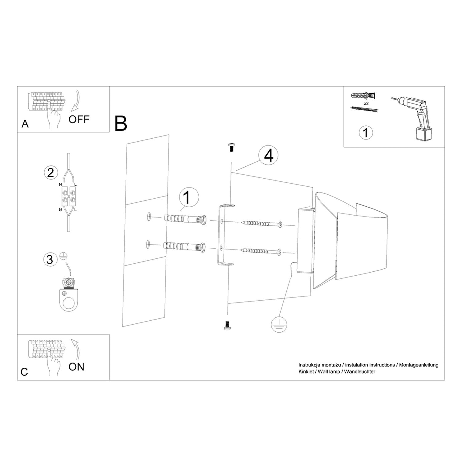 Notice de montage du Applique Toni acier blanc G9