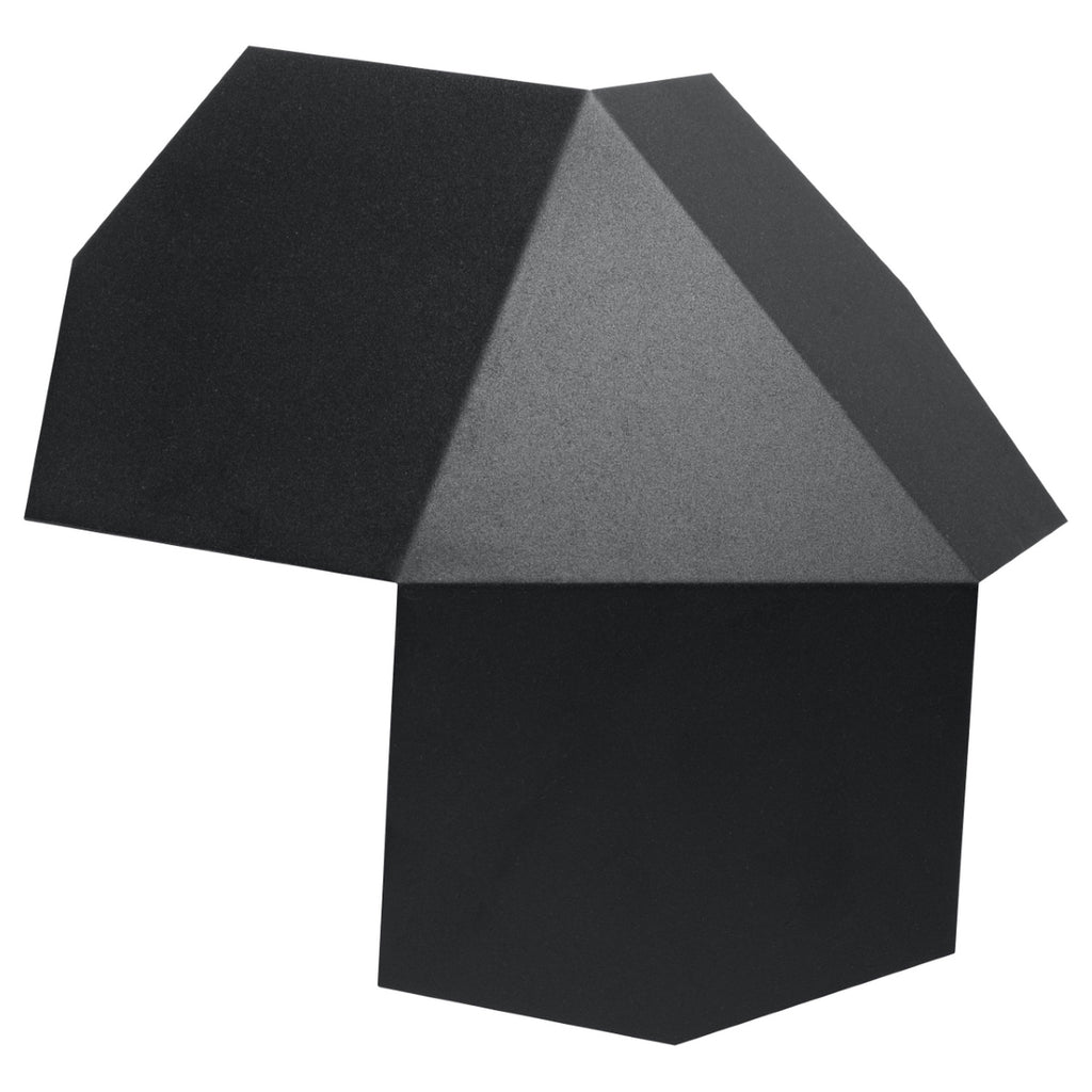 Applique Tre acier noir, trois plaques pentagonales, vue de face