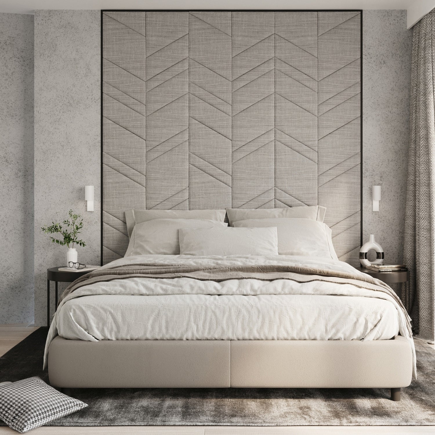 Applique Utti blanc en situation sur un mur d'intérieur