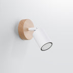 Applique Verdo bois et acier blanc GU10 de profil