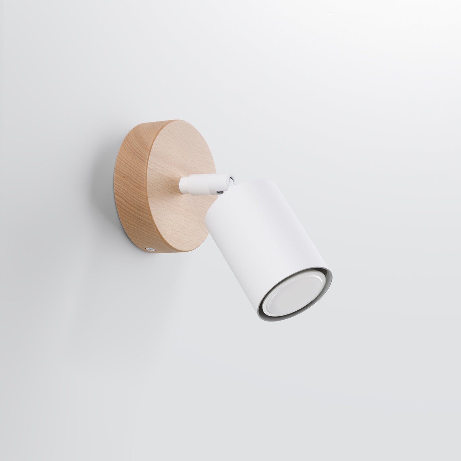 Applique Verdo bois et acier blanc GU10 de profil