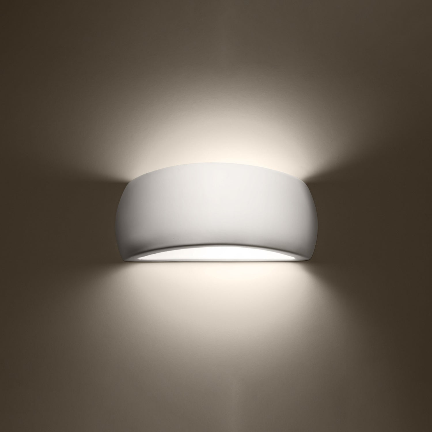 Applique Pontius céramique blanche brillante allumée, lumière diffusée vers le haut et le bas