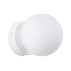 Applique Yoli 1 boule opale acier blanche G9, boule de verre opale sur embase acier
