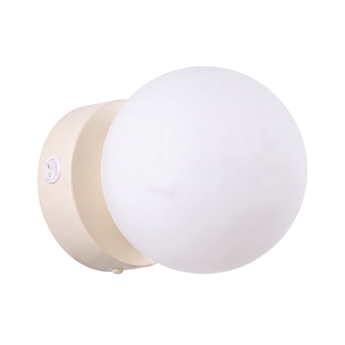 Applique Yoli 1 boule opale acier G9, finition laque beige
