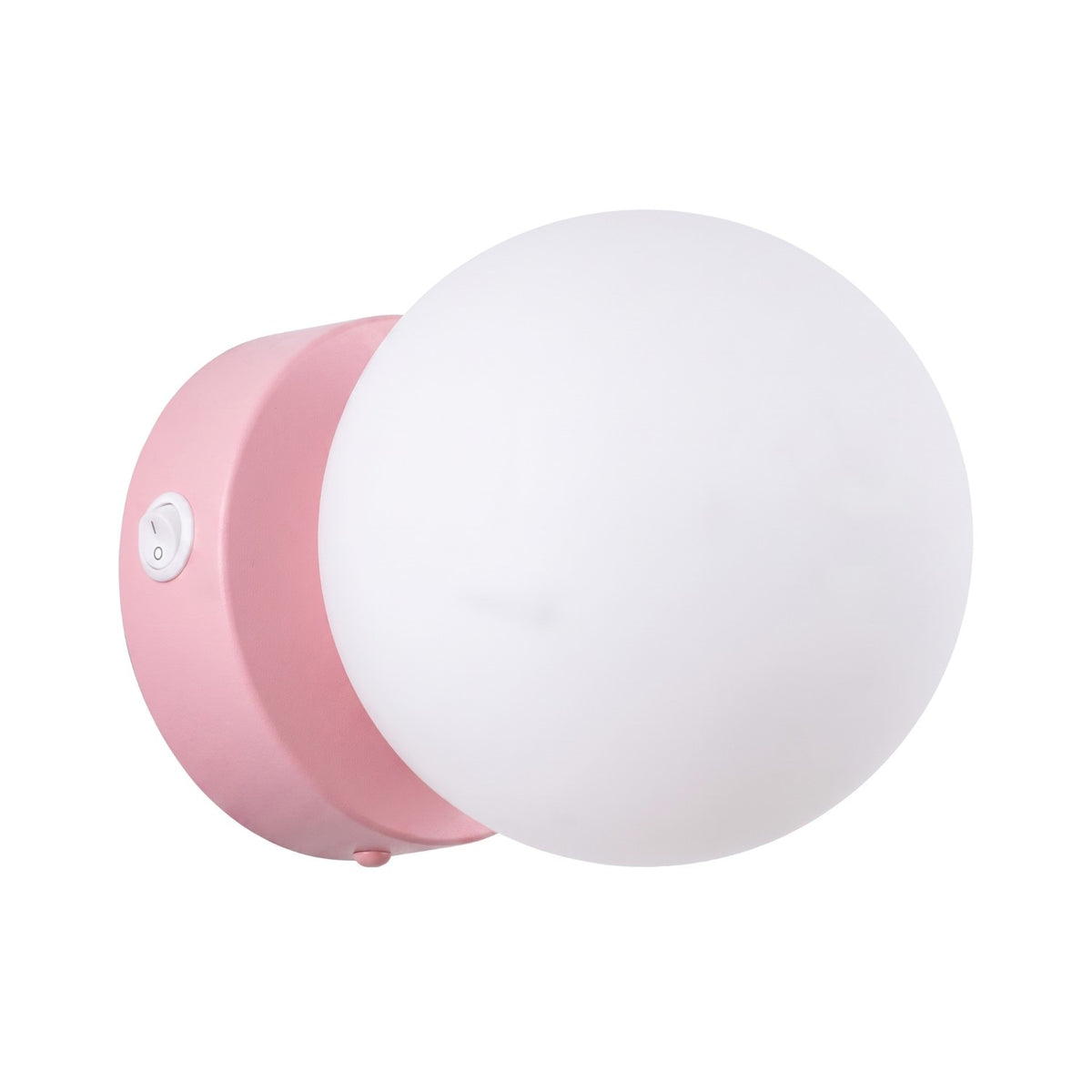 Applique Yoli 1 boule opale acier G9, finition laque rose