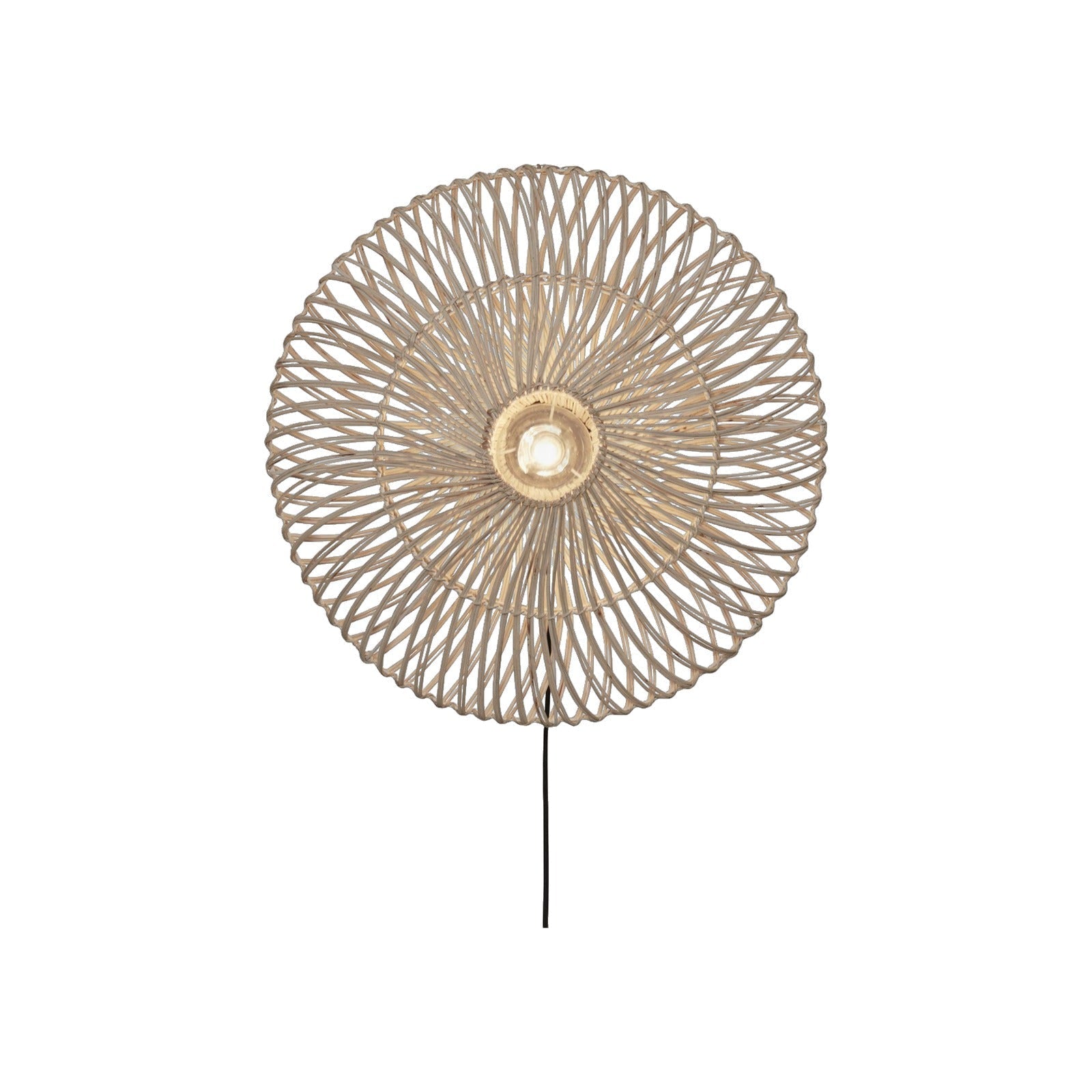 Applique Zanzibar rotin blanc 55 cm E27
