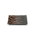 Assiette carrée Merapi en grès brun 20 cm