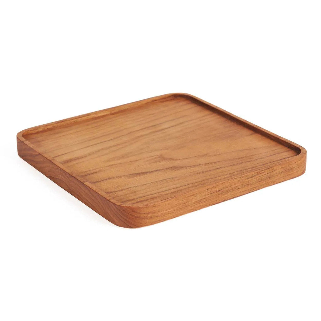 Assiette carrée en teck 15 cm, vue 4