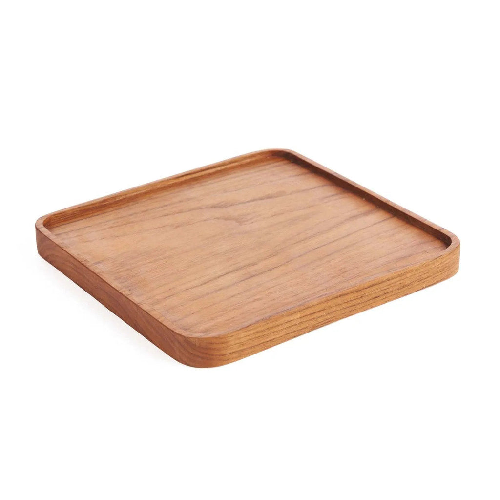 Assiette carrée en teck 20 cm, vue 3