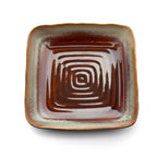 Assiette creuse carrée Smoked Horizon en grès émaillé 21 cm, vue 3